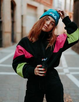 Sudadera Fila  RAFIYA HALF ZIP - Black Pink