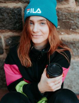 Sudadera Fila  RAFIYA HALF ZIP - Black Pink