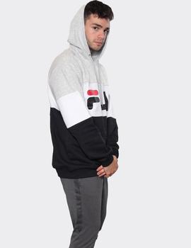 Sudadera Capucha Fila NIGHT BLOCKED - Light Grey Black