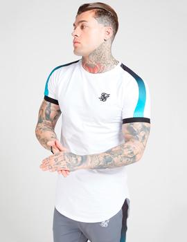 Camiseta INSET CUFF FADE PANEL TECH - White/Teal/B