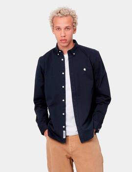 Camisa CARHARTT MADISON LS - Dark Navy / White