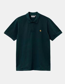 Polo CARHARTT CHASE PIQUE -  Botanic / Gold