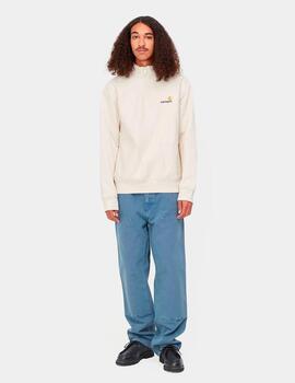 Sudadera Zip CARHARTT WIP AMERICAN SCRIPT - Natural
