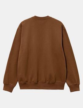 Sudadera Crew CARHARTT SWEAT - Tamarind / White