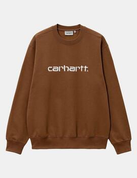 Sudadera Crew CARHARTT SWEAT - Tamarind / White