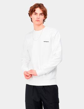 Sudadera Crew CARHARTT SCRIPT EMBROIDERY - White / Black