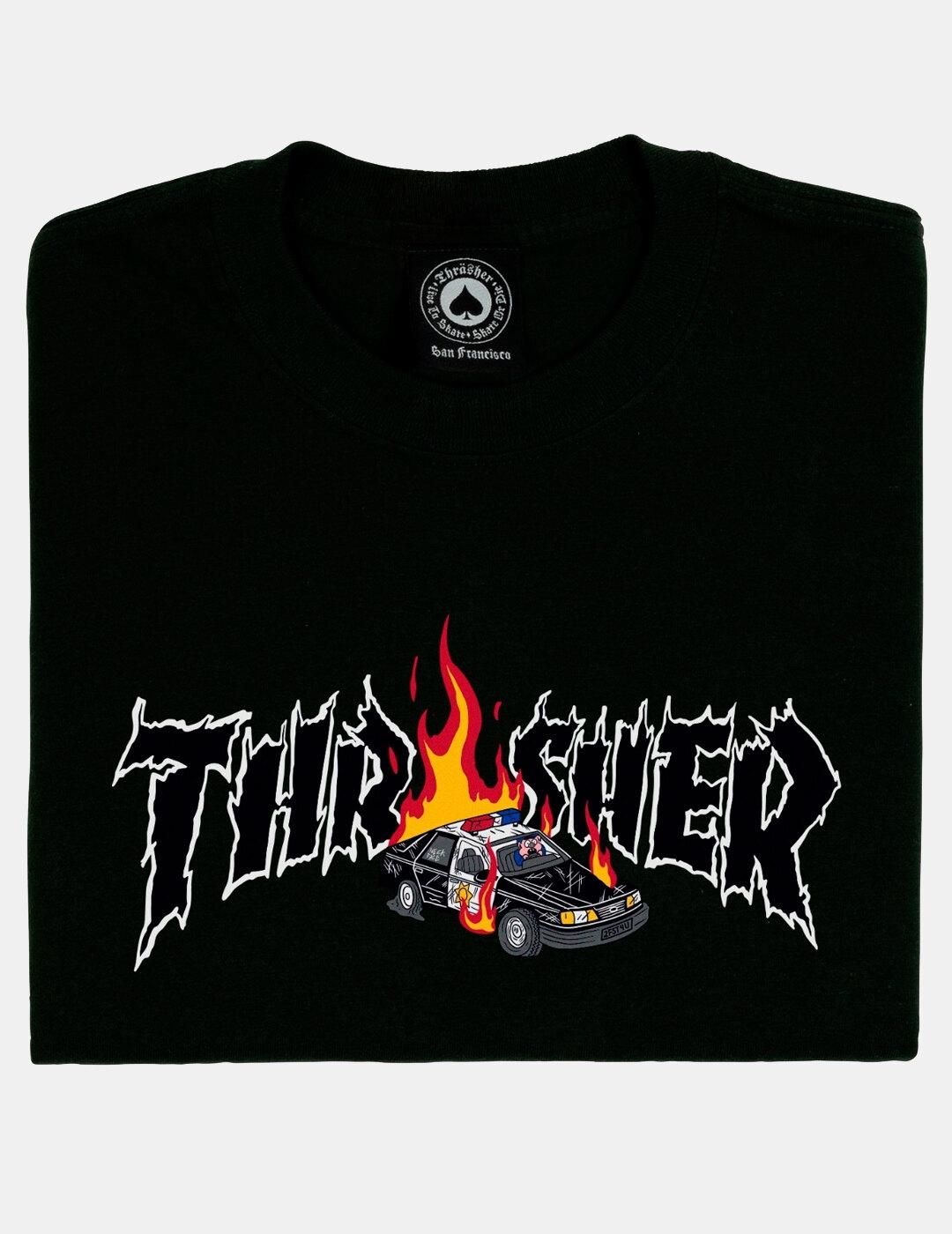Camiseta THRASHER COP CAR - Negro