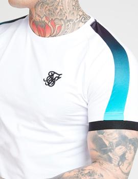 Camiseta INSET CUFF FADE PANEL TECH - White/Teal/B