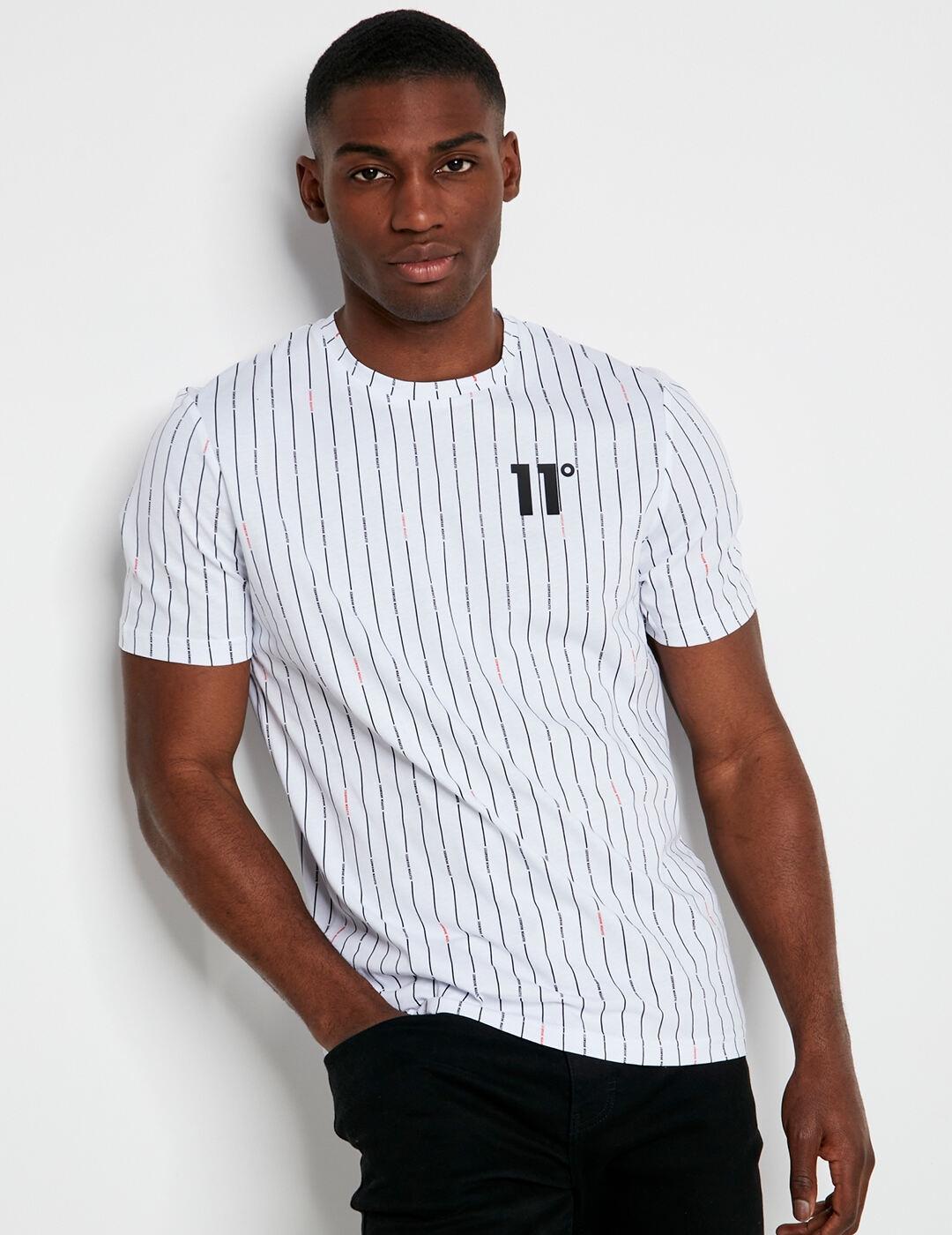 Camiseta ELEVEN DEGREES VERTICAL STRIPE - White