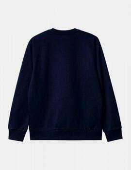 Sudadera Crew CARHARTT SCRIPT EMBROIDERY - Atom Blue / White