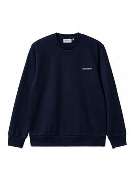 Sudadera Crew CARHARTT SCRIPT EMBROIDERY - Atom Blue / White