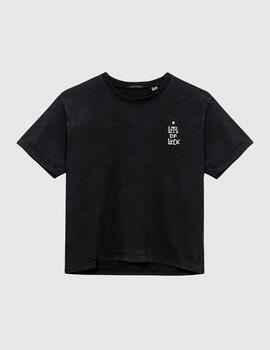 Camiseta KAOTIKO WASHED LOTS OF LUCK - Negro