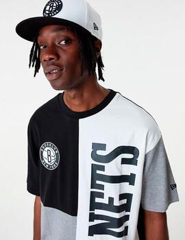 Camiseta NEW ERA CUT AND SEW NETS - Black/Grey/White