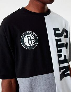 Camiseta NEW ERA CUT AND SEW NETS - Black/Grey/White