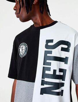 Camiseta NEW ERA CUT AND SEW NETS - Black/Grey/White