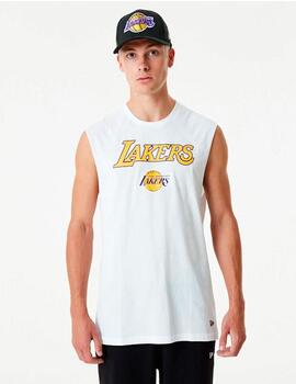 Camiseta Tirantes NEW ERA LOGO LAKERS - White