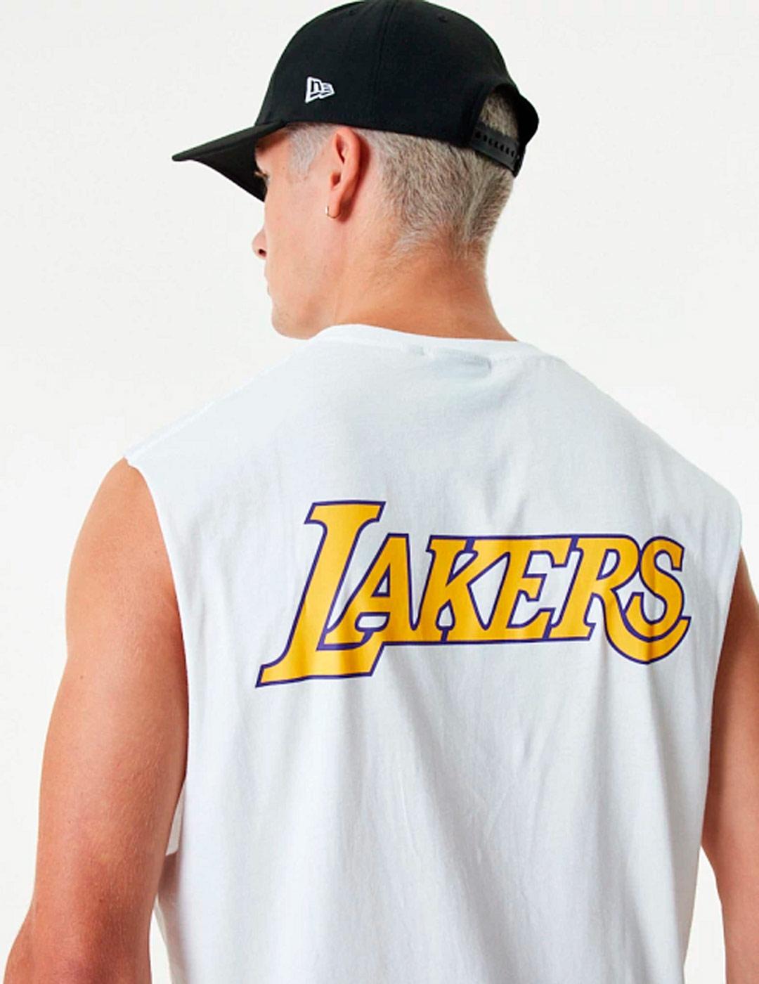 Camiseta Tirantes NEW ERA LOGO LAKERS - White