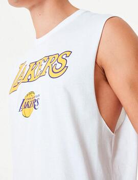 Camiseta Tirantes NEW ERA LOGO LAKERS - White