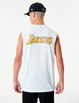 Camiseta Tirantes NEW ERA LOGO LAKERS - White