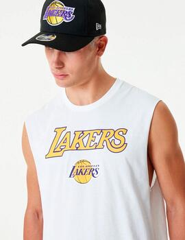 Camiseta Tirantes NEW ERA LOGO LAKERS - White