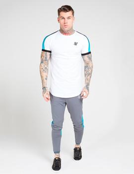 Camiseta INSET CUFF FADE PANEL TECH - White/Teal/B