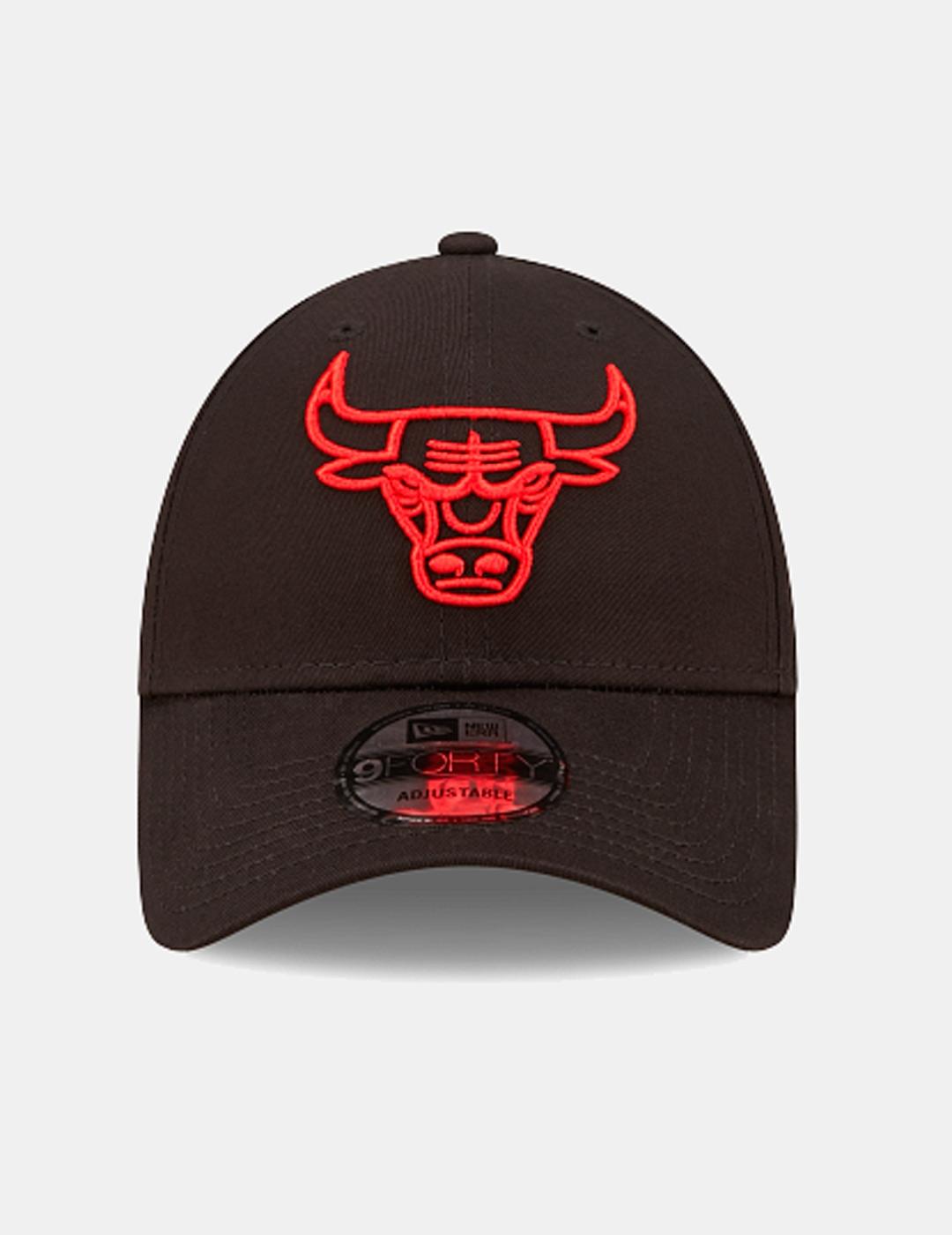 Gorra NEW ERA 9FORTY NEON OUTLINE BULLS - Black/Red