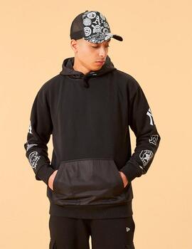 Sudadera Capucha DISTRESSED SLEEVE PRINT M LBMUL- Negr