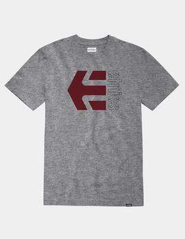 Camiseta ETNIES CORP COMBO  - Grey/Burgundy