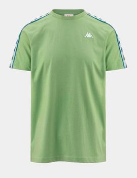 Camiseta KAPPA COENI - Green Dusty/White/Blue Smurf