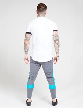 Camiseta INSET CUFF FADE PANEL TECH - White/Teal/B
