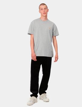Camiseta CARHARTT WIP CHASE - Grey Heather/Gold