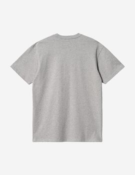 Camiseta CARHARTT WIP CHASE - Grey Heather/Gold