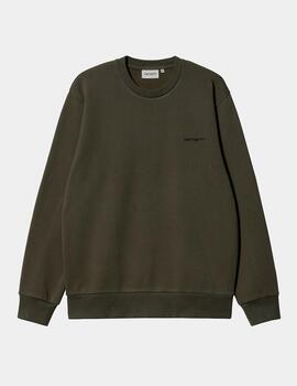 Sudadera CARHARTT SCRIPT EMBROIDERY - Cypress/Black