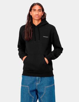 Sudadera Capucha CARHARTT SCRIPT EMBROIDERY - Black/White