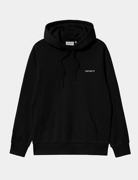 Sudadera Capucha CARHARTT SCRIPT EMBROIDERY - Black/White