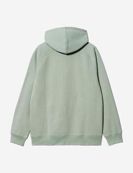 Sudadera Capucha CARHARTT CHASE - Glassy Teal/Gold