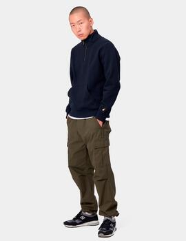 Sudadera CARHARTT CHASE NECK ZIP - Dark Navy/Gold