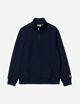 Sudadera CARHARTT CHASE NECK ZIP - Dark Navy/Gold