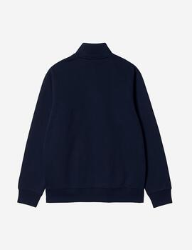 Sudadera CARHARTT CHASE NECK ZIP - Dark Navy/Gold