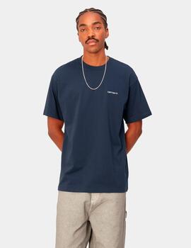 Camiseta CARHARTT SCRIPT EMBROIDERY - Blue/White