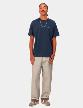 Camiseta CARHARTT SCRIPT EMBROIDERY - Blue/White