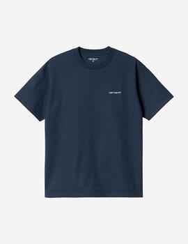 Camiseta CARHARTT SCRIPT EMBROIDERY - Blue/White