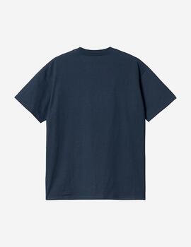 Camiseta CARHARTT SCRIPT EMBROIDERY - Blue/White