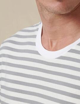 Camiseta GLOBE HORIZON STRIPED - White