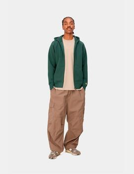 Sudadera Capucha Abierta CARHARTT CHASE - Discovery Green/G
