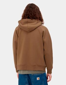 Sudadera Capucha Abierta CARHARTT CHASE - Tamarind/Gold