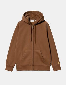 Sudadera Capucha Abierta CARHARTT CHASE - Tamarind/Gold