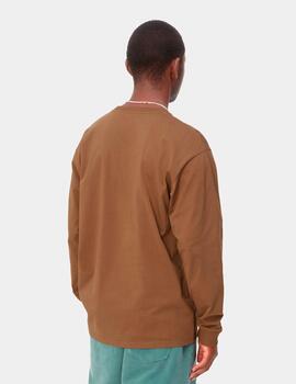 Camiseta Manga Larga CARHARTT CHASE - Tamarind/Gold