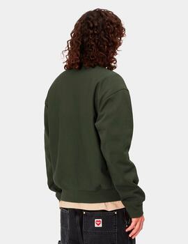Sudadera CARHARTT HALF ZIP AMERICAN SCRIPT - Plant