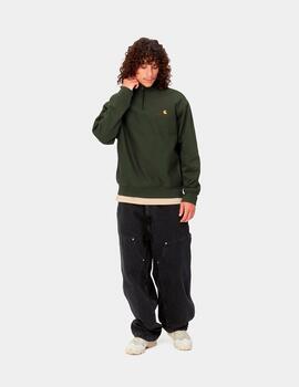 Sudadera CARHARTT HALF ZIP AMERICAN SCRIPT - Plant
